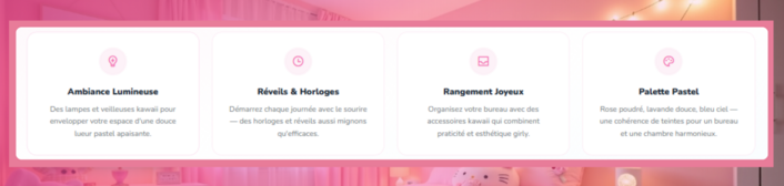 kawaii deco sous bannière